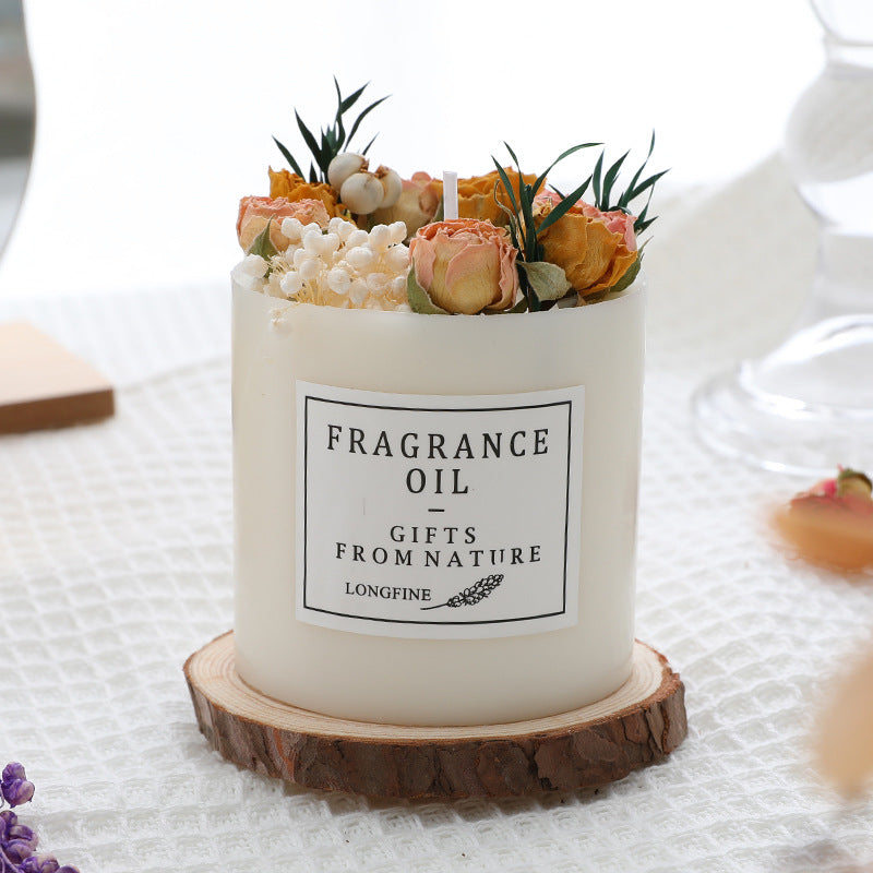 Dried Flowers Decor Candles