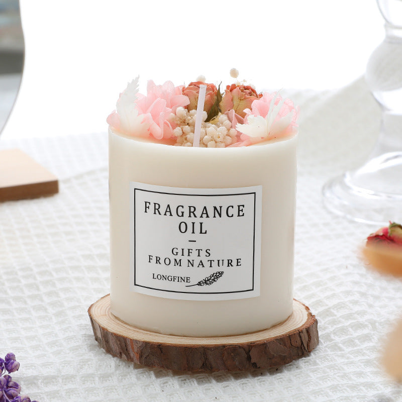 Dried Flowers Decor Candles